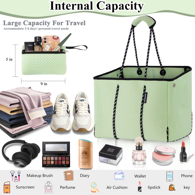 QOGiR Multipurpose Gym Beach Bag - Light Weight, Large, Sports (Honeydew, Large) â€¦ - Image 5